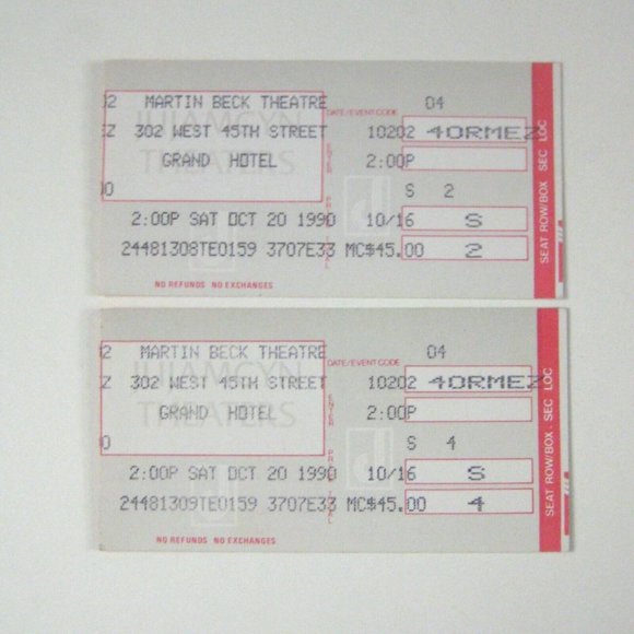 Grand Hotel Playbill 1990 Kathi Moss Liliane Montevecchi Ticket Musical Movie - Picture 5 of 11